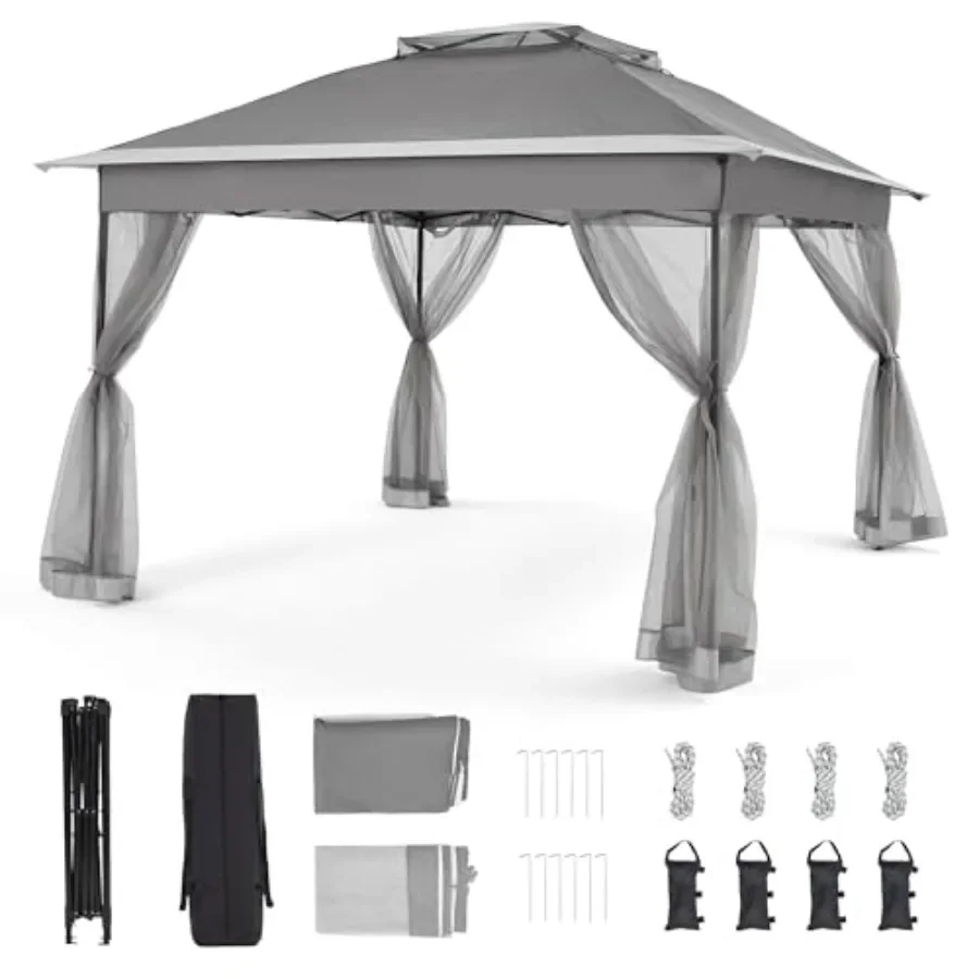 Gazebo Pop Up - Namiot ogrodowy 11x11 z moskitierą, łatwy