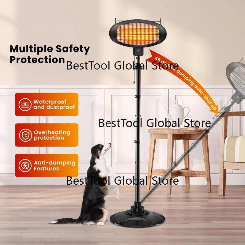 Patio Heater Standing - Wodoodporny Elektryczny Grzejnik Ogrodowy Stojący na