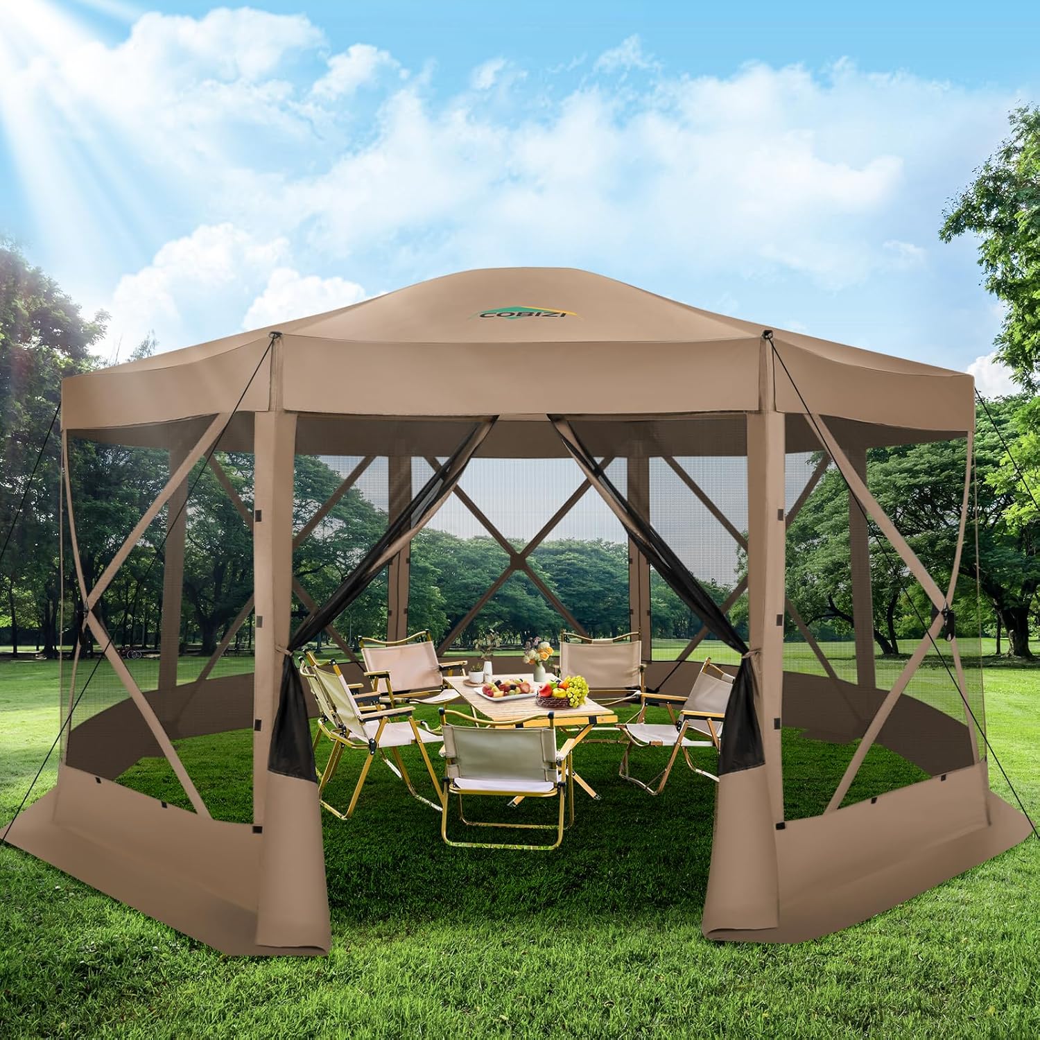 Gazebo Pop Up - Namiot ekspresowy 15x15 z moskitierą, baldachim,
