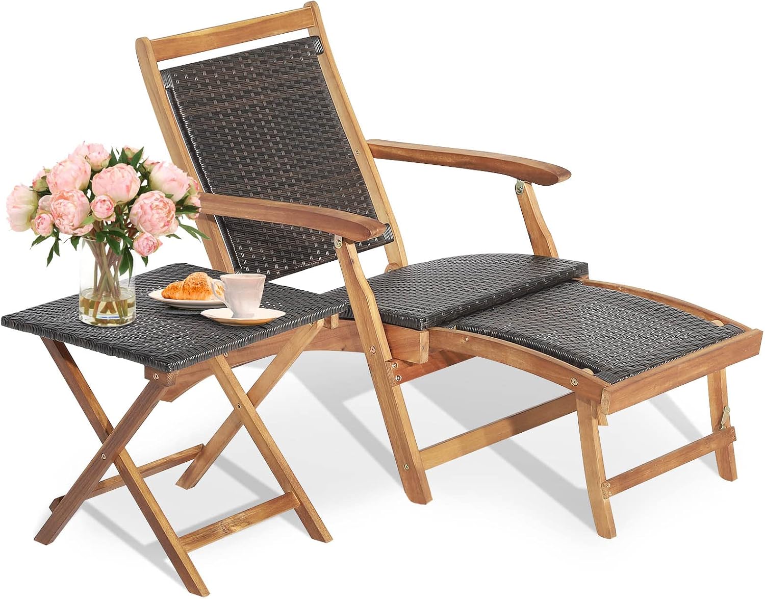 Outdoor Furniture Recliner Set - Składany zestaw mebli ogrodowych: leżak i