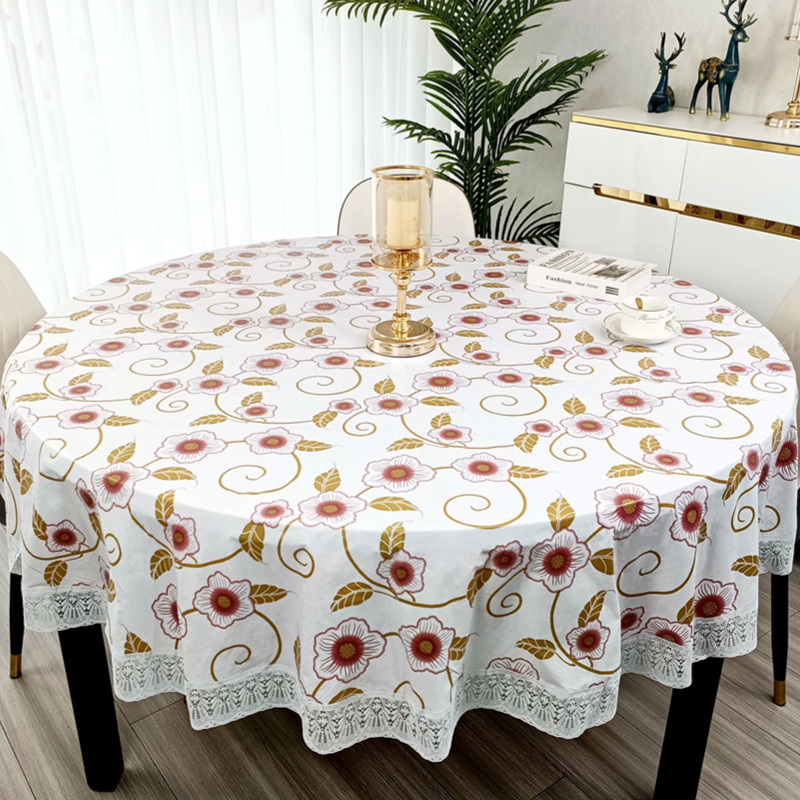 Okrągły obrus z PVC z kwiatowy – Outdoor Furniture Year Round recenzja i cena
