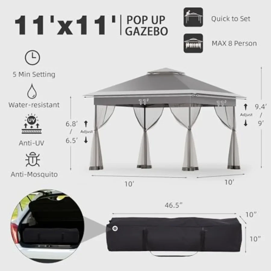 Namiot ogrodowy 11x11 z moskit – Gazebo Pop Up recenzja i cena
