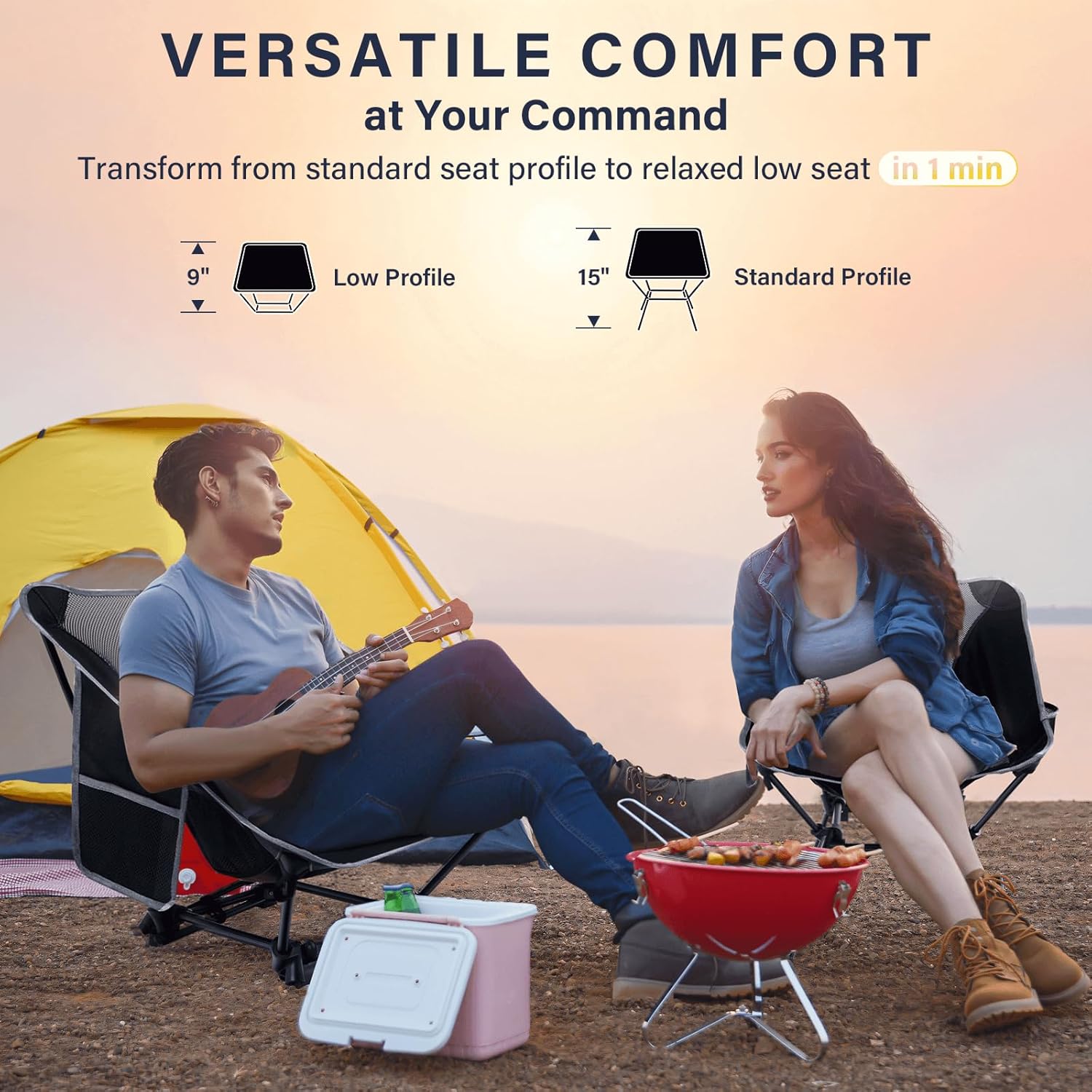 Lekkie krzesło kempingowe, krz – Outdoor Furniture Recliner Set recenzja i cena