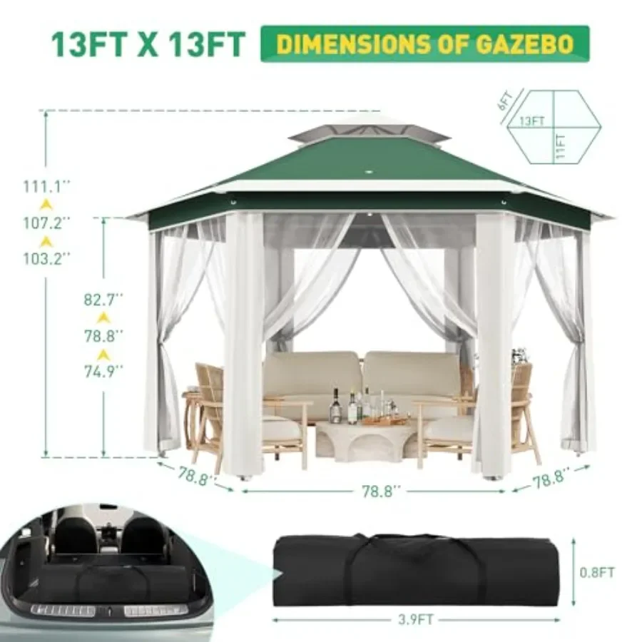 Namiot ogrodowy sześciokątny 1 – Gazebo Pop Up recenzja i cena