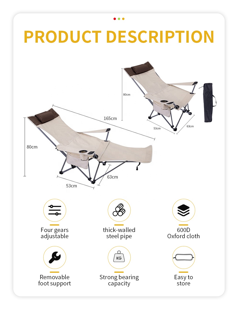 Przenośne składane krzesło roz – Outdoor Furniture Recliner Set recenzja i cena